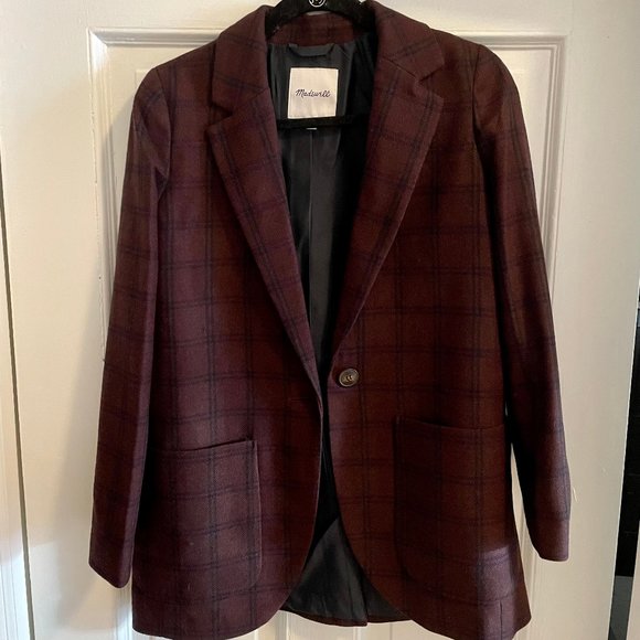 XS Madewell Larsen Blazer in Windowpane - Picture 5 of 10